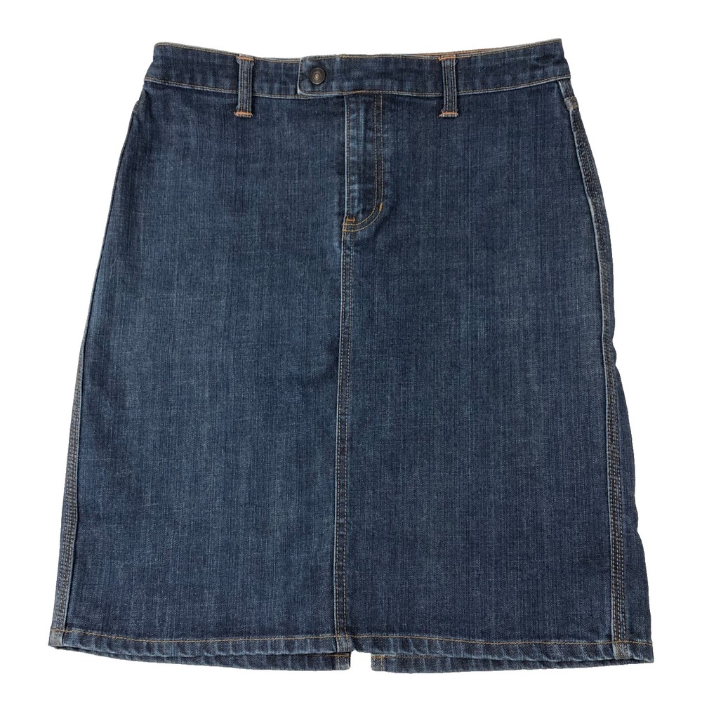 Vintage GAP Jean Skirt Women's 8 Denim Blue Dark Wash Pencil Back Slit‎ Y2K